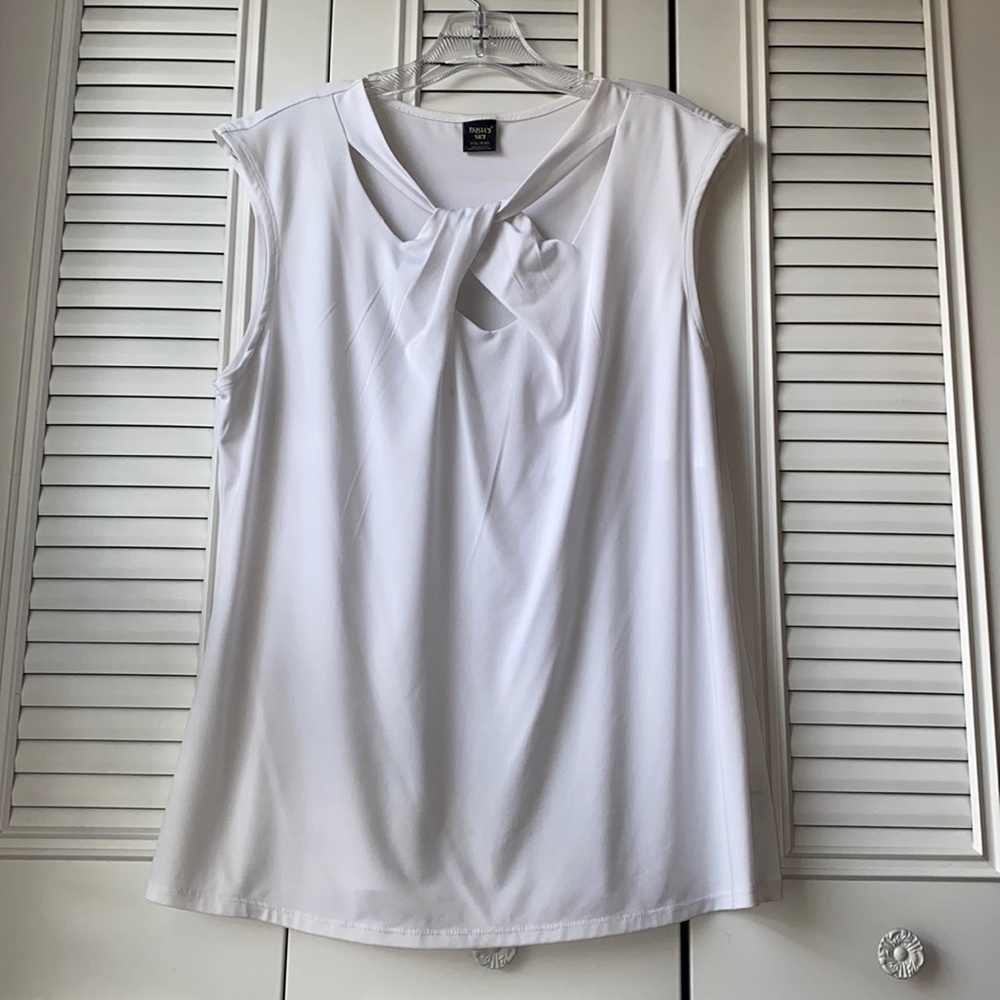 Paisley sky - white cap sleeve dress shirt